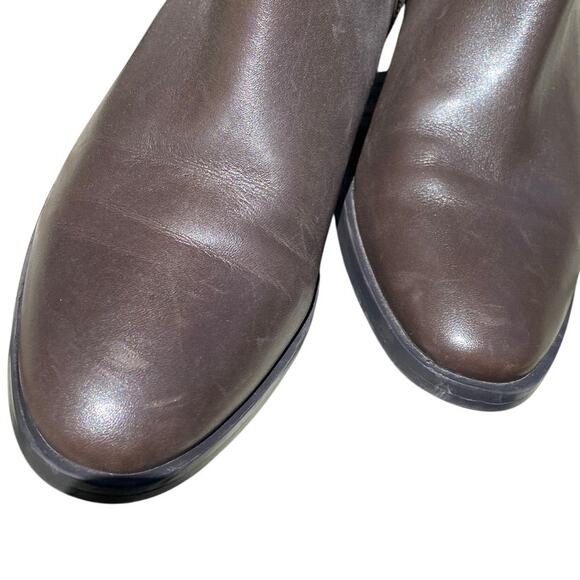 COACH Carmen Booties Two Tone Taupe Brown Leather Suede 5B USED Ankle Side Zip - Picture 2 of 16